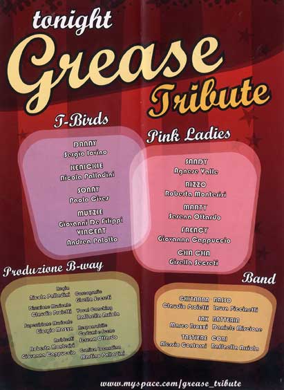 'Grease' Tribute al Teatro Tenda il 5 gennaio 2009
