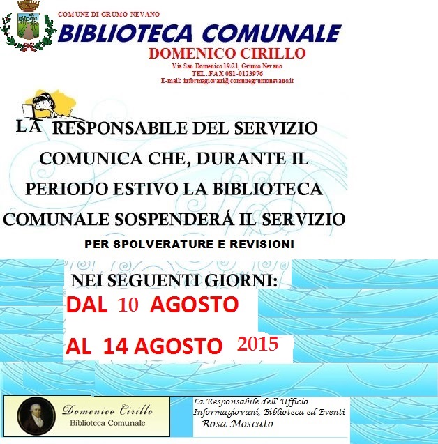 BIBLIOTECA COMUNALE DOMENICO CIRILLO