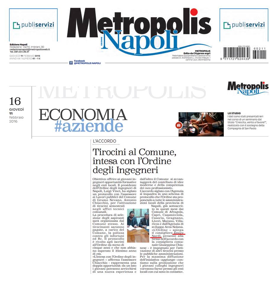 TIROCINI AL COMUNE DI GRUMO NEVANO