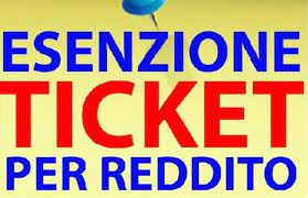 AVVISO ESENZIONE TICKET PER REDDITO ASL
