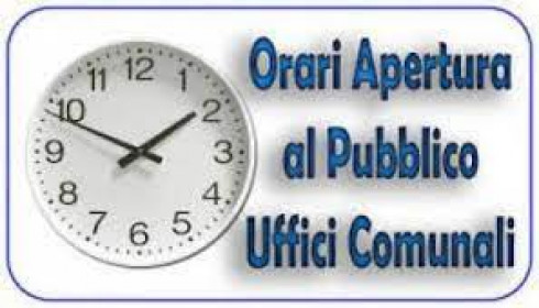 NUOVO ORARIO DI APERTURA AL PUBBLICO