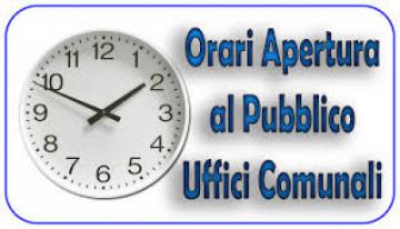 NUOVO ORARIO APERTURA PUBBLICO UFFICI COMUNALI
